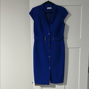 Calvin Klein - Blue button front dress - Size 8